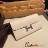 Hermès Constance Long Veau Epson 10/Craie Craie Silver Hardware wallet-019 Fully Hand-Stitched