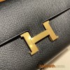 Hermès Constance Long Veau Epson 89/Black (Noir) Black Gold Hardware wallet-020 Fully Hand-Stitched