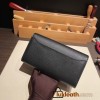 Hermès Constance Long Veau Epson 89/Black (Noir) Black Silver Hardware wallet-021 Fully Hand-Stitched