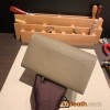 Hermès Constance Long Veau Epson 18/Étoupe Grey Etoupe Silver Hardware wallet-022 Fully Hand-Stitched