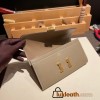 Hermès Constance Long Veau Epson 18/Étoupe Grey Etoupe Gold Hardware wallet-023 Fully Hand-Stitched