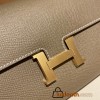 Hermès Constance Long Veau Epson 18/Étoupe Grey Etoupe Gold Hardware wallet-023 Fully Hand-Stitched