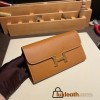 Hermès Constance Long Veau Epson 37/Gold Gold Gold Hardware wallet-024 Fully Hand-Stitched