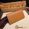 Hermès Constance Long Veau Epson 37/Gold Gold Gold Hardware wallet-024 Fully Hand-Stitched