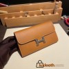 Hermès Constance Long Veau Epson 37/Gold Gold Silver Hardware wallet-025 Fully Hand-Stitched