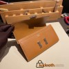 Hermès Constance Long Veau Epson 37/Gold Gold Silver Hardware wallet-025 Fully Hand-Stitched