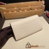 Hermès Constance Long Veau Epson 10/Craie Craie Silver Hardware wallet-026 Fully Hand-Stitched