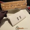 Hermès Constance Long Veau Epson 10/Craie Craie Silver Hardware wallet-026 Fully Hand-Stitched