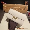 Hermès Constance Long Veau Epson 10/Craie Craie Gold Hardware wallet-027 Fully Hand-Stitched