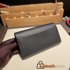 Hermès Constance Long Veau Epson 89/Black Black Gold Hardware wallet-028 Fully Hand-Stitched