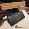 Hermès Constance Long Veau Epson 89/Black Black Gold Hardware wallet-028 Fully Hand-Stitched