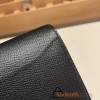 Hermès Constance Long Veau Epson 89/Black Black Gold Hardware wallet-028 Fully Hand-Stitched