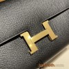 Hermès Constance Long Veau Epson 89/Black Black Gold Hardware wallet-028 Fully Hand-Stitched