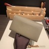 Hermès Constance Long Veau Epson 18/Étoupe Grey Etoupe Silver Hardware wallet-030 Fully Hand-Stitched