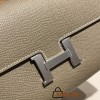 Hermès Constance Long Veau Epson 18/Étoupe Grey Etoupe Silver Hardware wallet-030 Fully Hand-Stitched