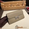 Hermès Constance Long Veau Epson 18/Étoupe Grey Etoupe Silver Hardware wallet-030 Fully Hand-Stitched