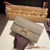 Hermès Constance Long Veau Epson 18/Étoupe Grey Etoupe Gold Hardware wallet-031 Fully Hand-Stitched