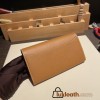 Hermès Constance Long Veau Epson 37/Gold Gold Silver Hardware wallet-032 Fully Hand-Stitched