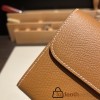 Hermès Constance Long Veau Epson 37/Gold Gold Silver Hardware wallet-032 Fully Hand-Stitched