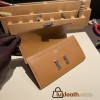Hermès Constance Long Veau Epson 37/Gold Gold Silver Hardware wallet-033 Fully Hand-Stitched