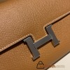 Hermès Constance Long Veau Epson 37/Gold Gold Silver Hardware wallet-033 Fully Hand-Stitched